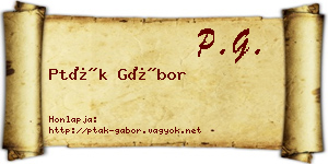 Pták Gábor névjegykártya
